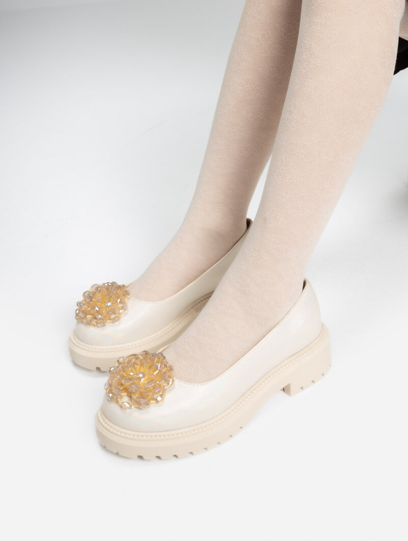 Derbies avec accessoire en cristal